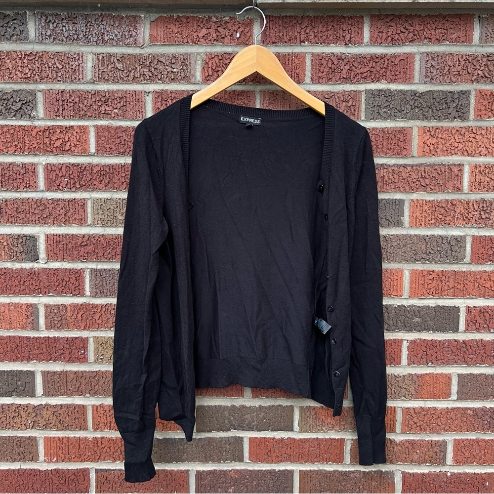 Express Black Button Sweater Cardigan
